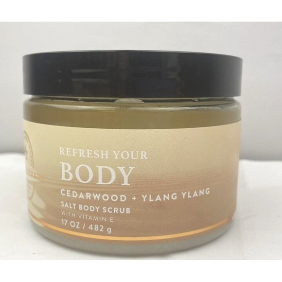 1-BATH & BODY WORKS Aromatherapy CEDARWOOD + YLANG YLANG~SALT BODY SCRUB - Picture 1 of 6